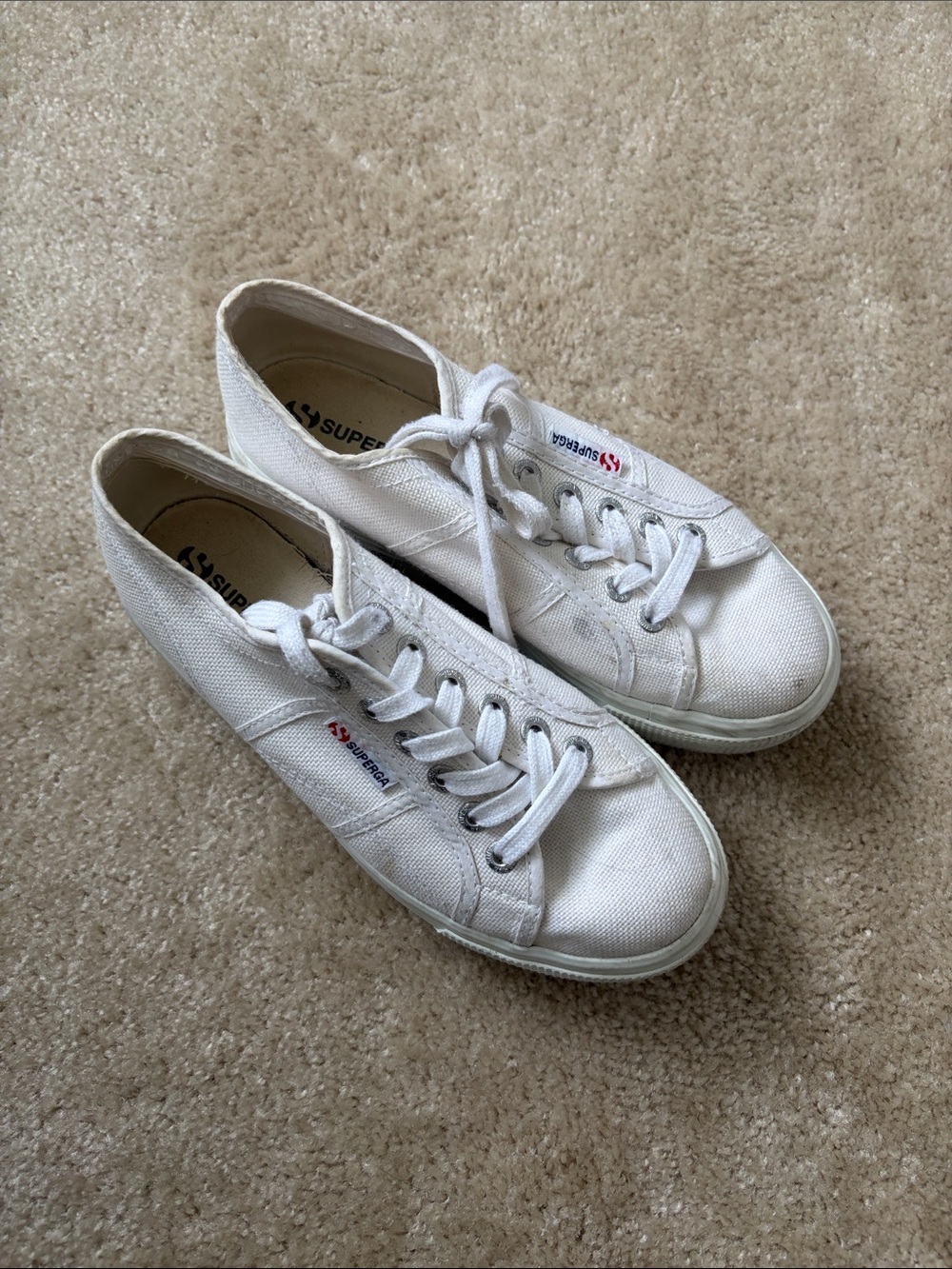 Superga White platform